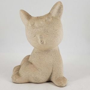 Whistling chubby cat kitten ceramic vase planter